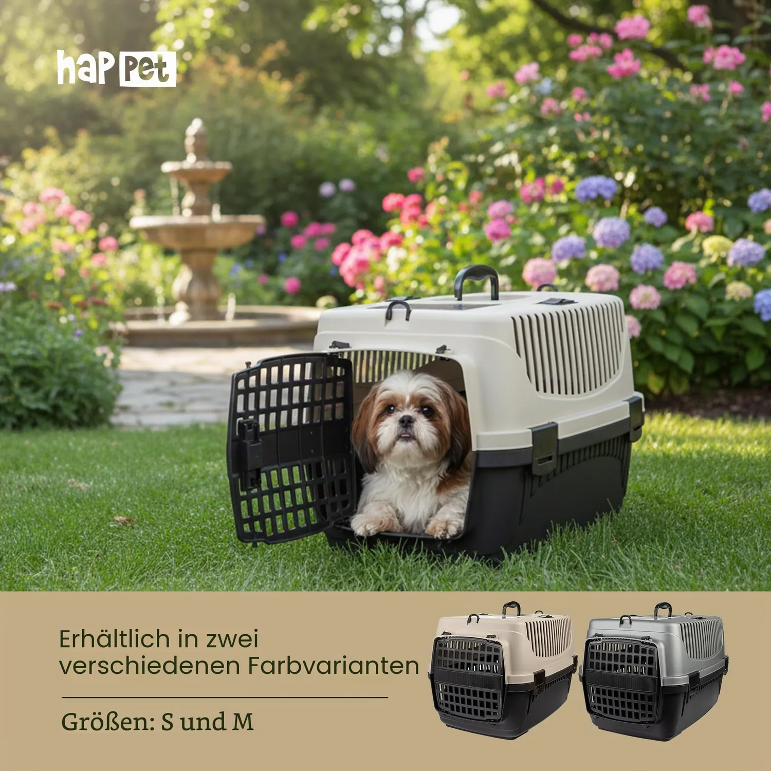 Happet Polly Transportbox S Beige-Braun 48 cm