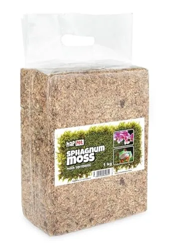 Happet Sphagnum Moos 1 kg Terrariumsubstrat feuchtigkeitsspeichernd