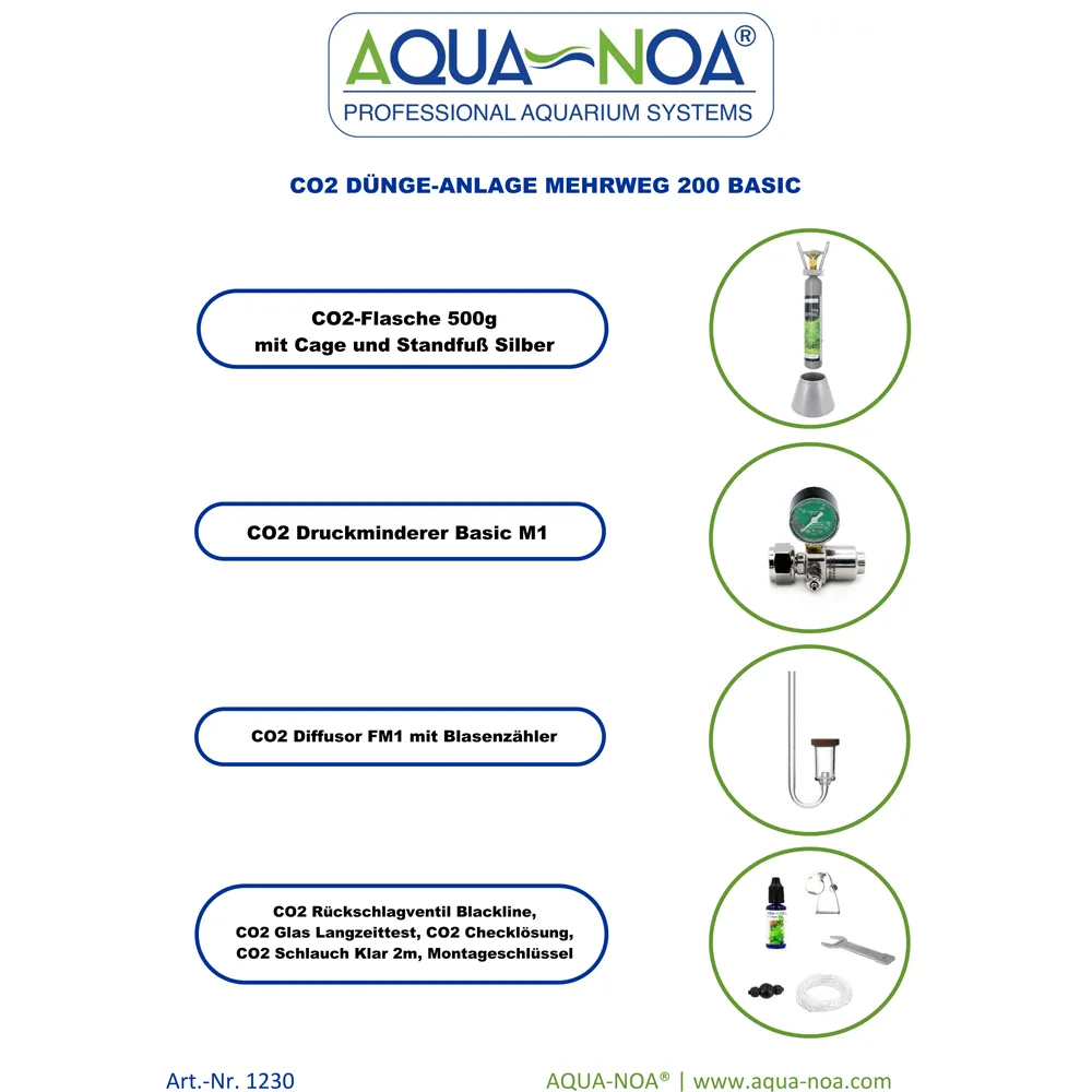 Aqua-Noa 1230 CO2 Düngeanlage Mehrweg 200 Basic