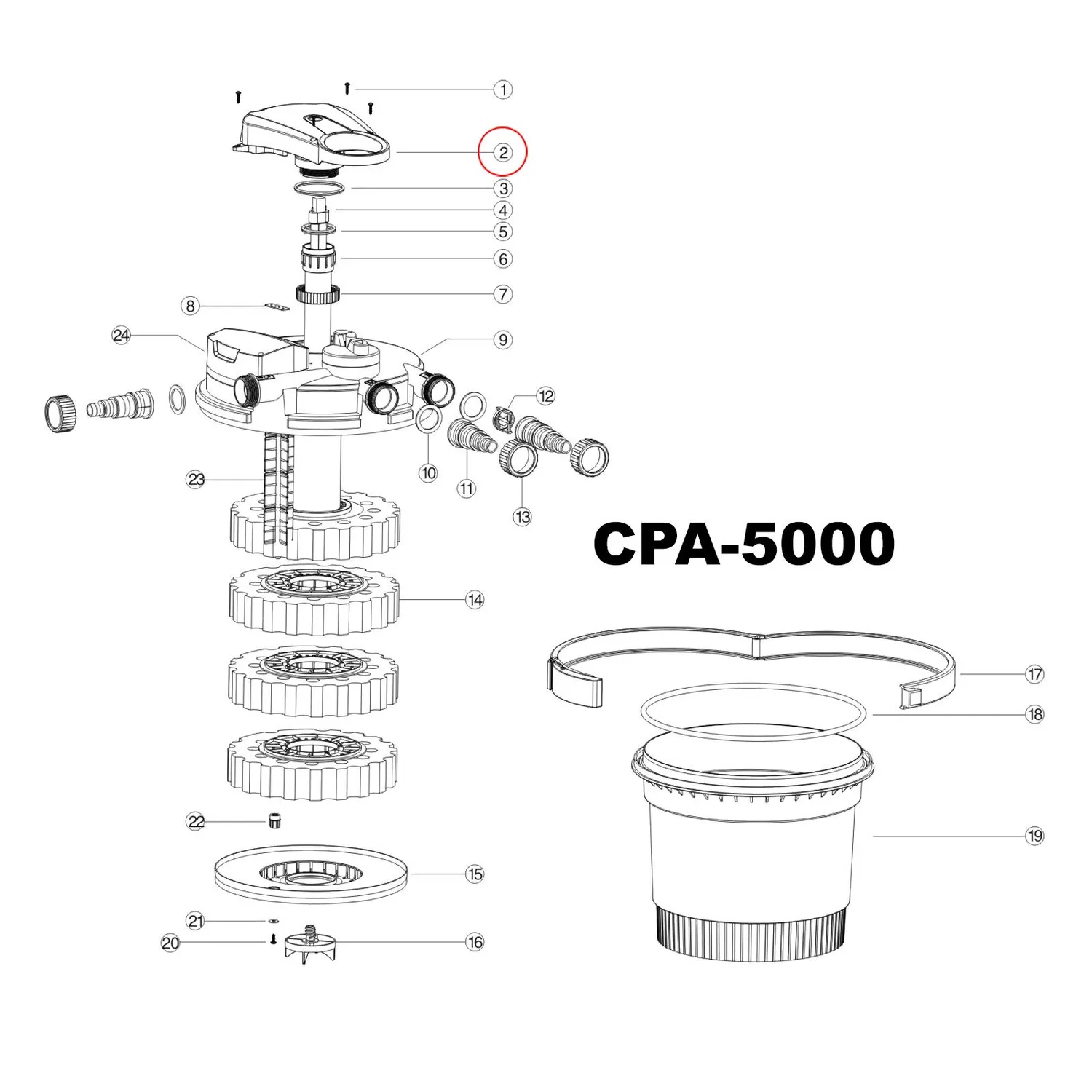 SunSun CPA-5000 Elektroanschluss Druckfilter Ersatzteil 11W