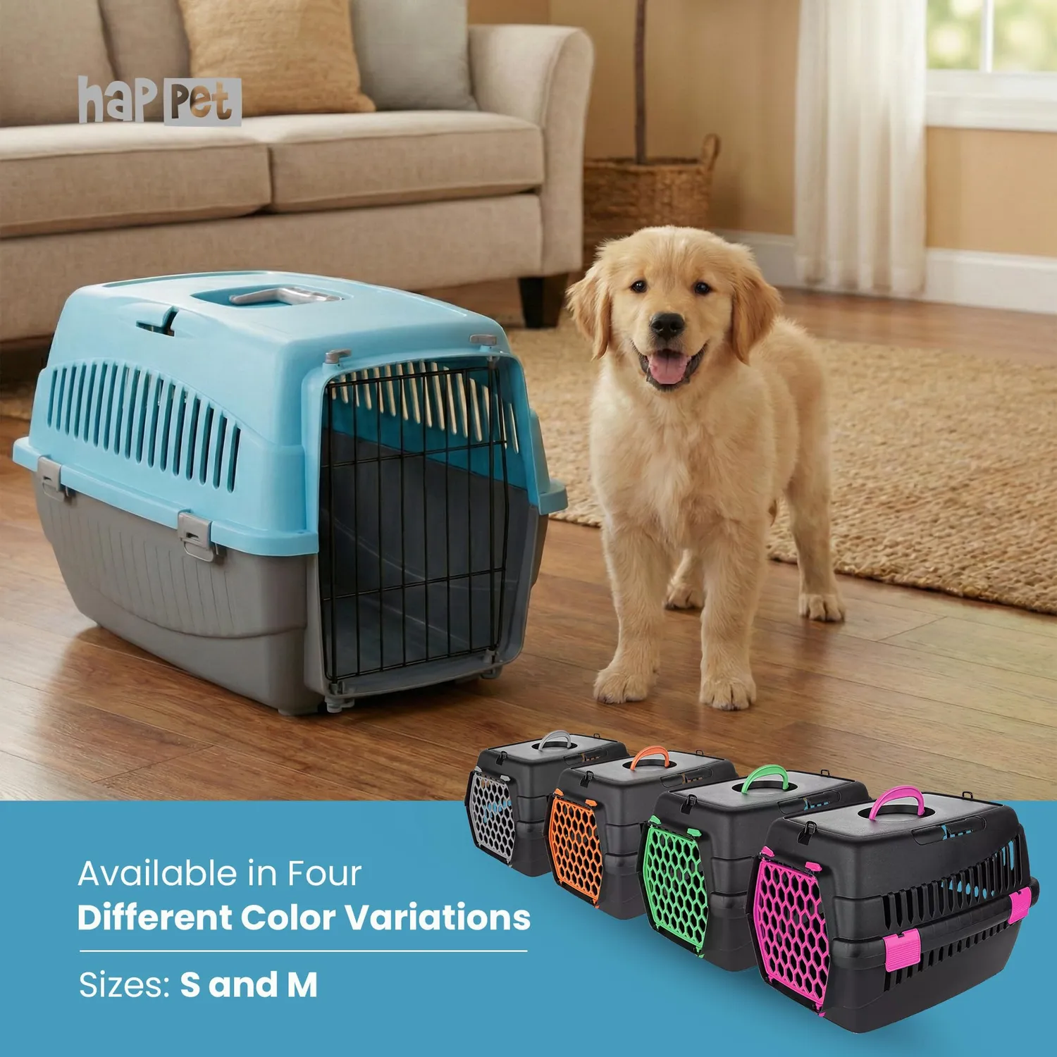 Happet Doggy Transportbox S Blau-Grau 49 cm