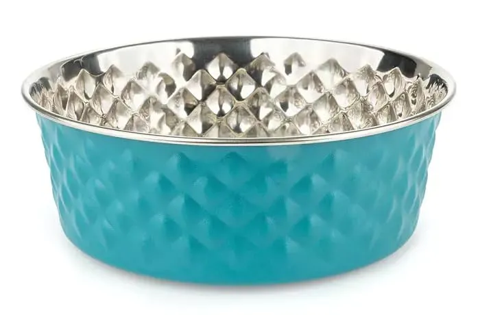 Happet Diamond Napf 11 cm 0,9 L blau Edelstahl