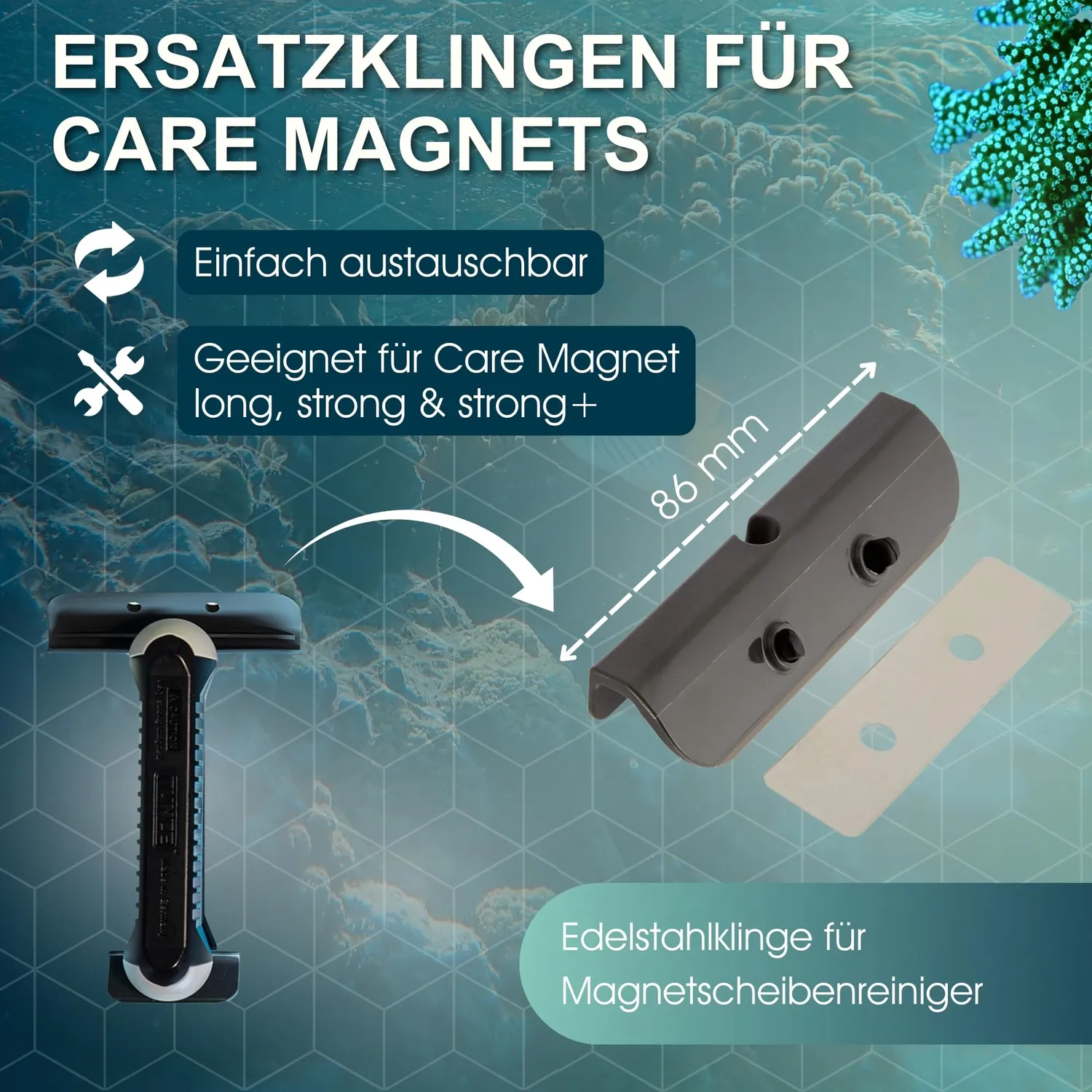 TUNZE Care Magnet Klingenset 86 mm Ersatzklingen Set