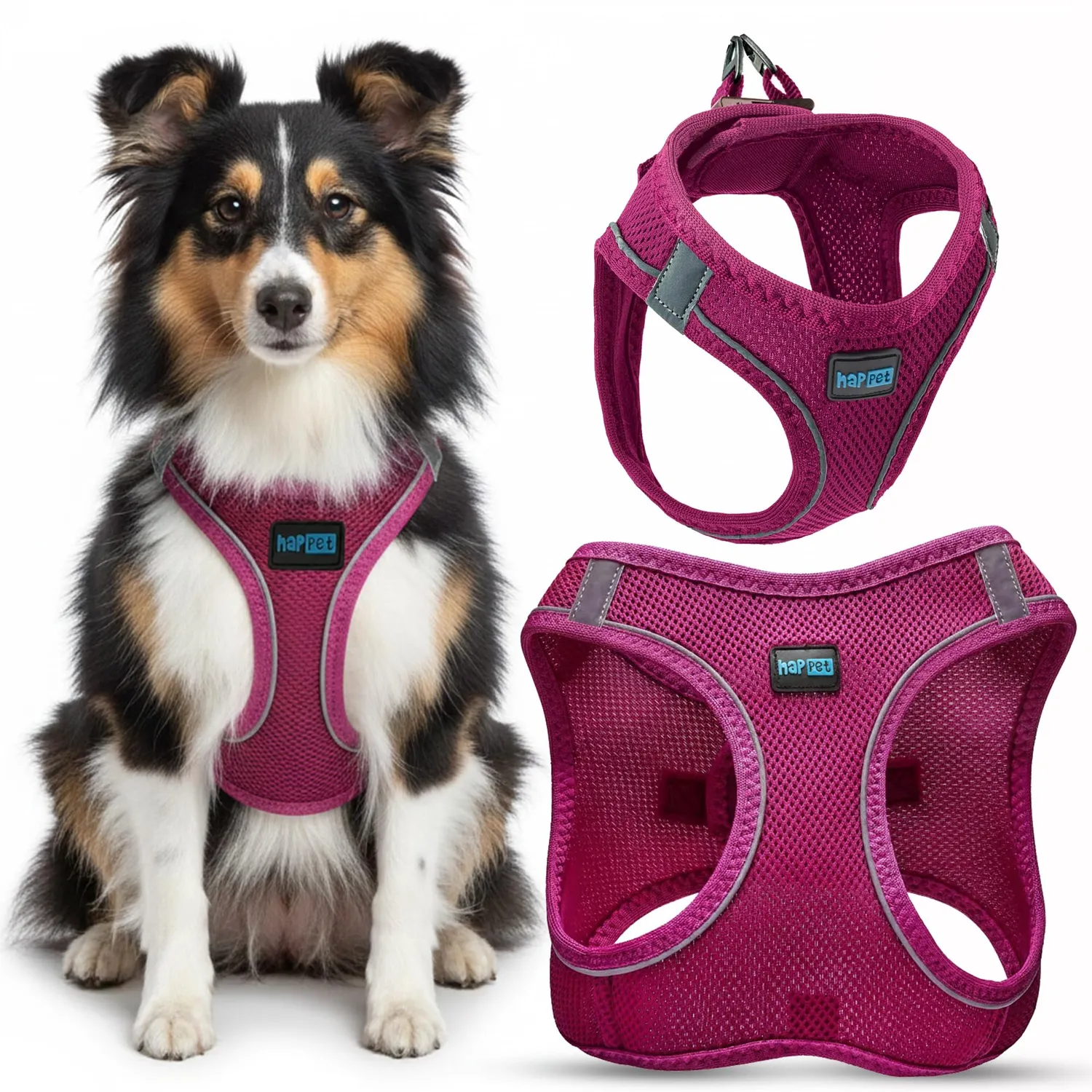 Happet Hundegeschirr M Leopard Air-Mesh Softgeschirr