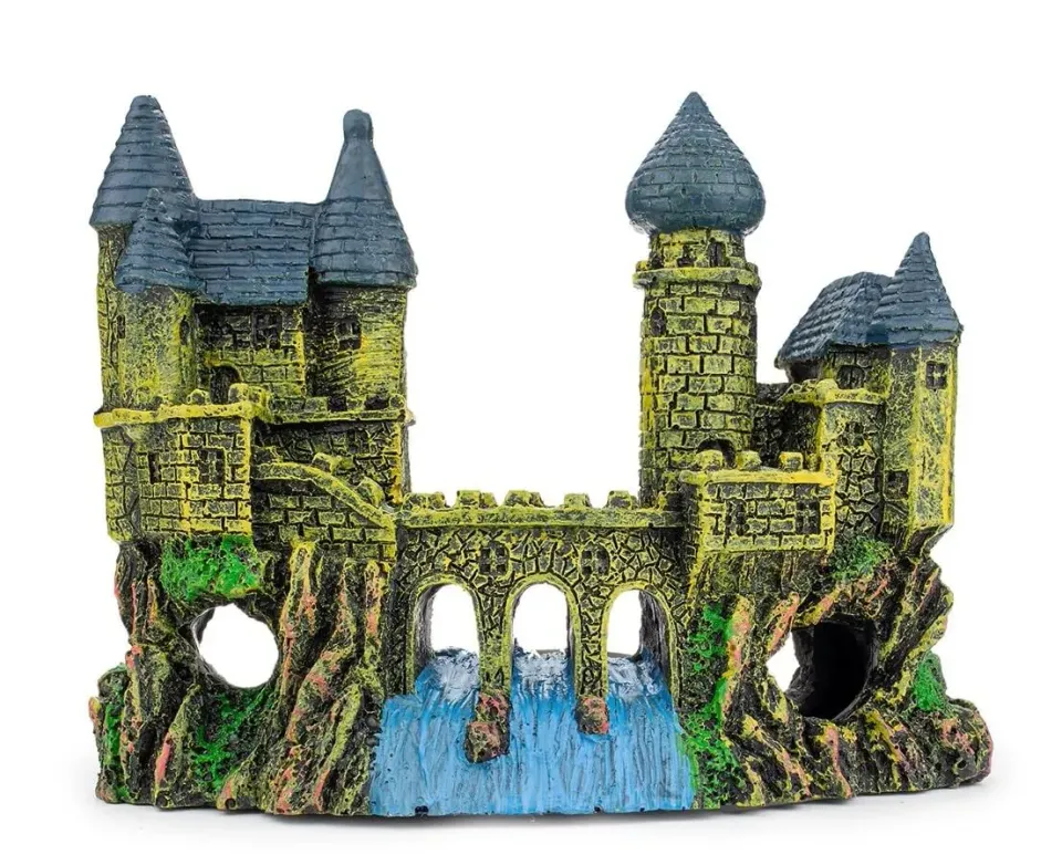 Happet Schloss Deko 16 cm Aquarium Polyresin