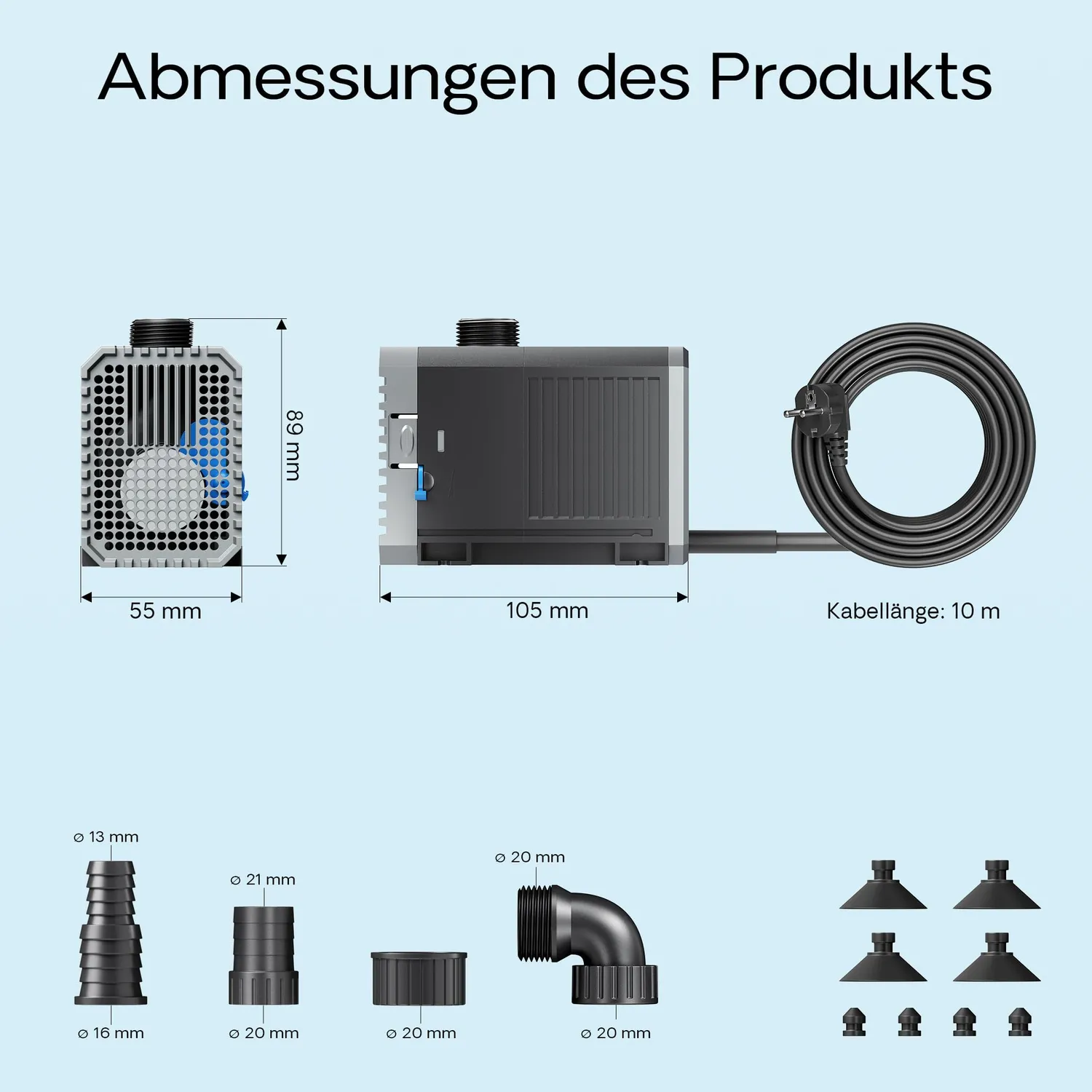 SunSun CHJ-1500-10 ECO Teichpumpe 1500 l/h 25 W energiesparend