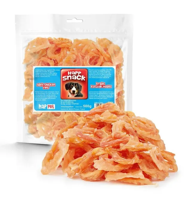 Happet Hähnchenfilet-Ringe Hundesnack 6 cm 500 g ohne Zusätze