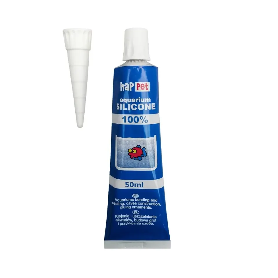 Happet Aquariensilikon Schwarz 50 ml Aquariumkleber fischsicher