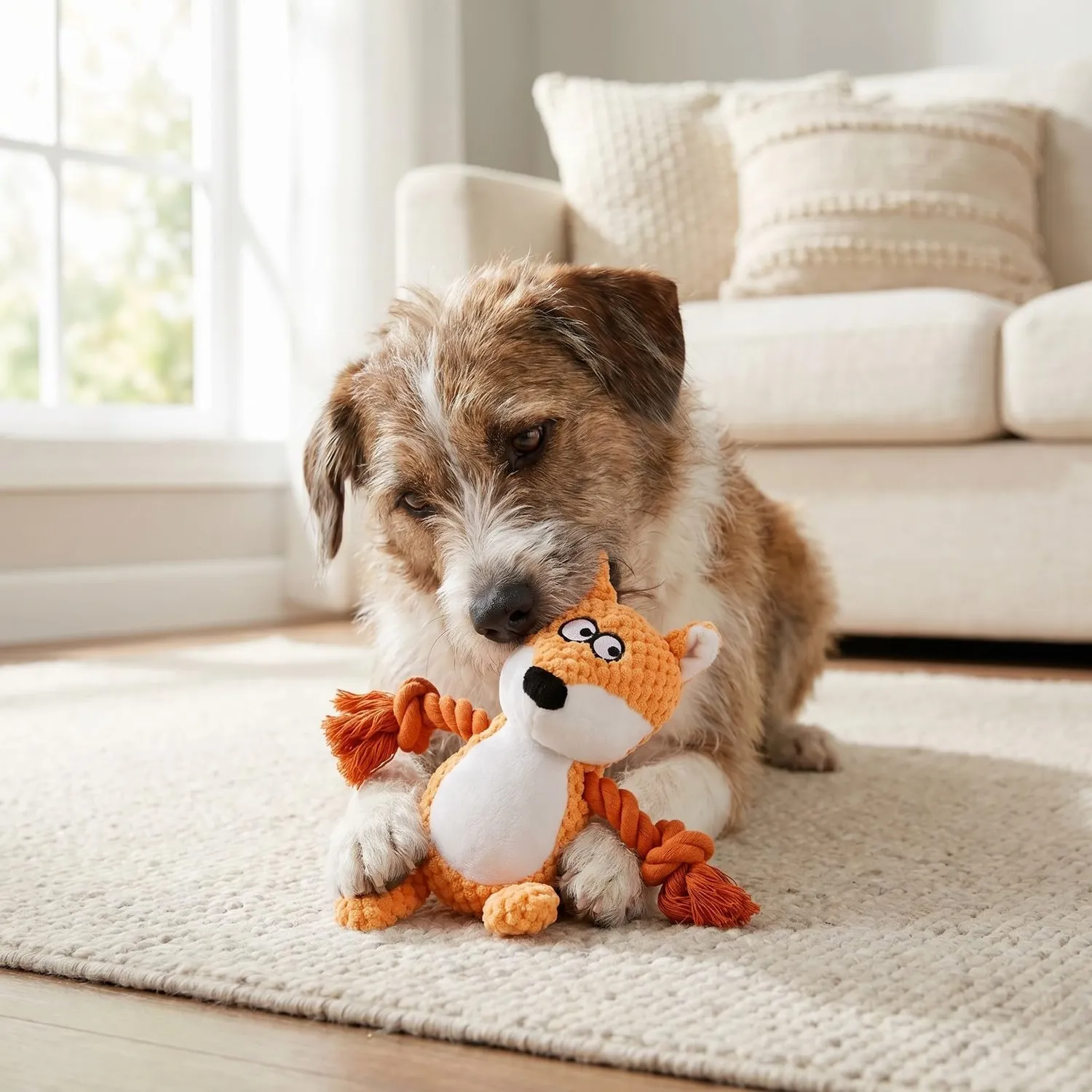 Happet Fuchs Klein Hundespielzeug Plüsch orange