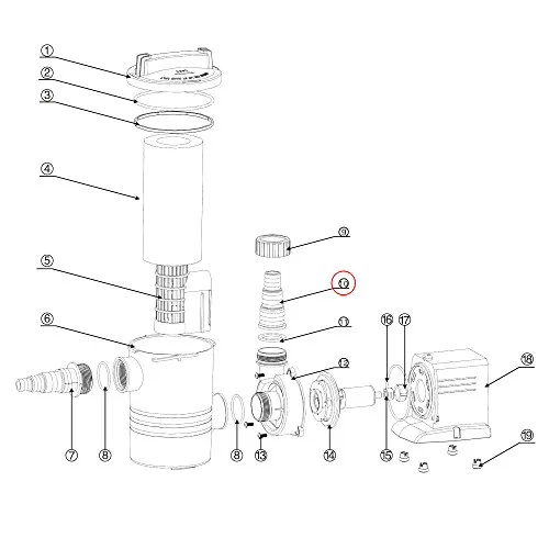 SunSun CPP-10000F Auslass-Stufentülle Ersatzteil