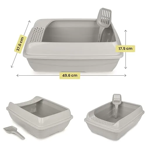 Happet Select Katzentoilette offen Grau 49,6 cm mit Schaufel