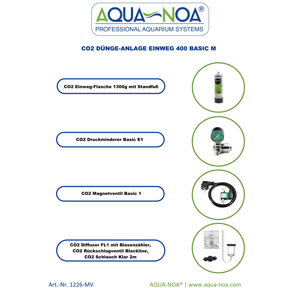 Aqua-Noa 1226-MV CO2 Düngeanlage Einweg 400 Basic M