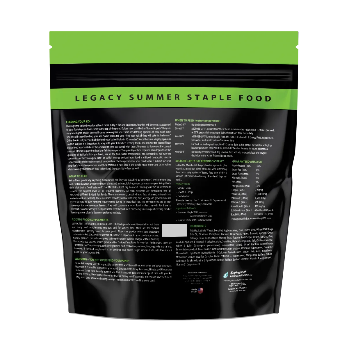 Microbe-Lift Legacy Fruits Greens Sticks Koi Fischfutter