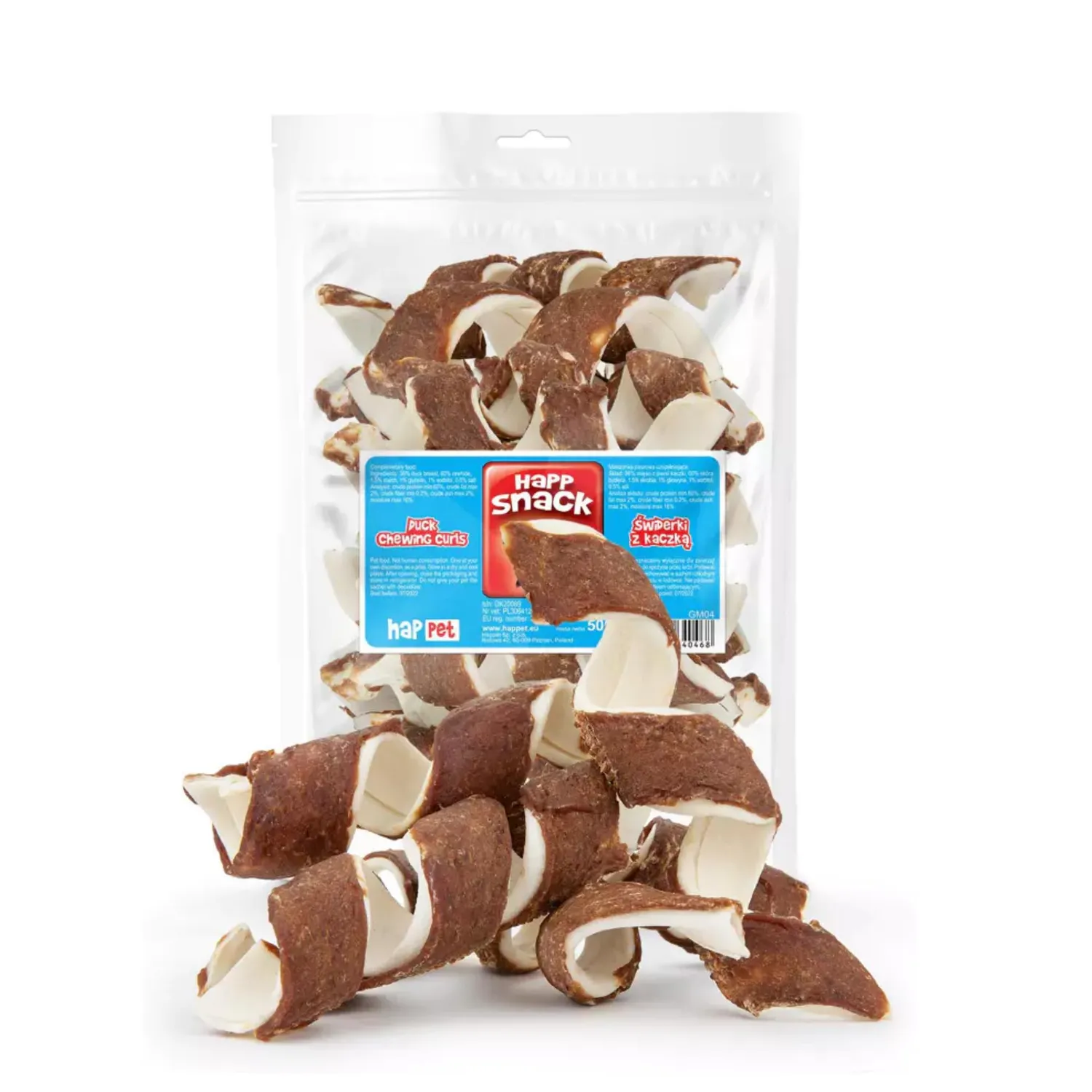 Happet Rinderhaut-Kaustreifen Hähnchen Hundesnack 15 cm 500 g
