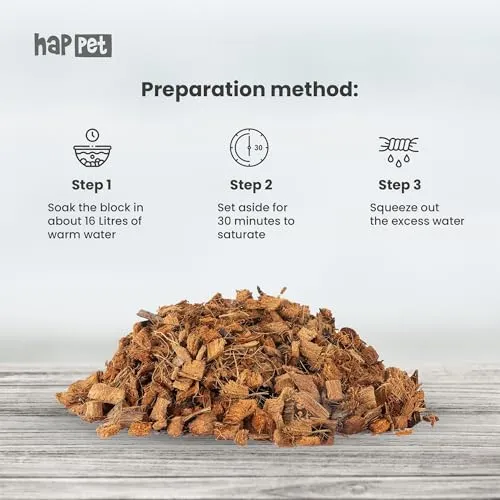 Happet Kokoschips Substrat 2 kg Terrarium Bodengrund braun