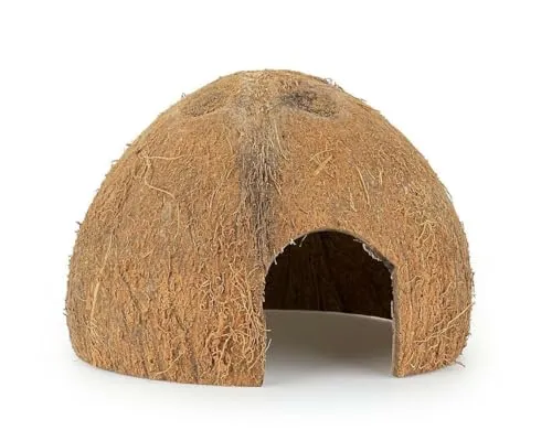 Happet Kokosnuss 1/2 Versteck ungebürstet 6 Stück 11 cm natürlich
