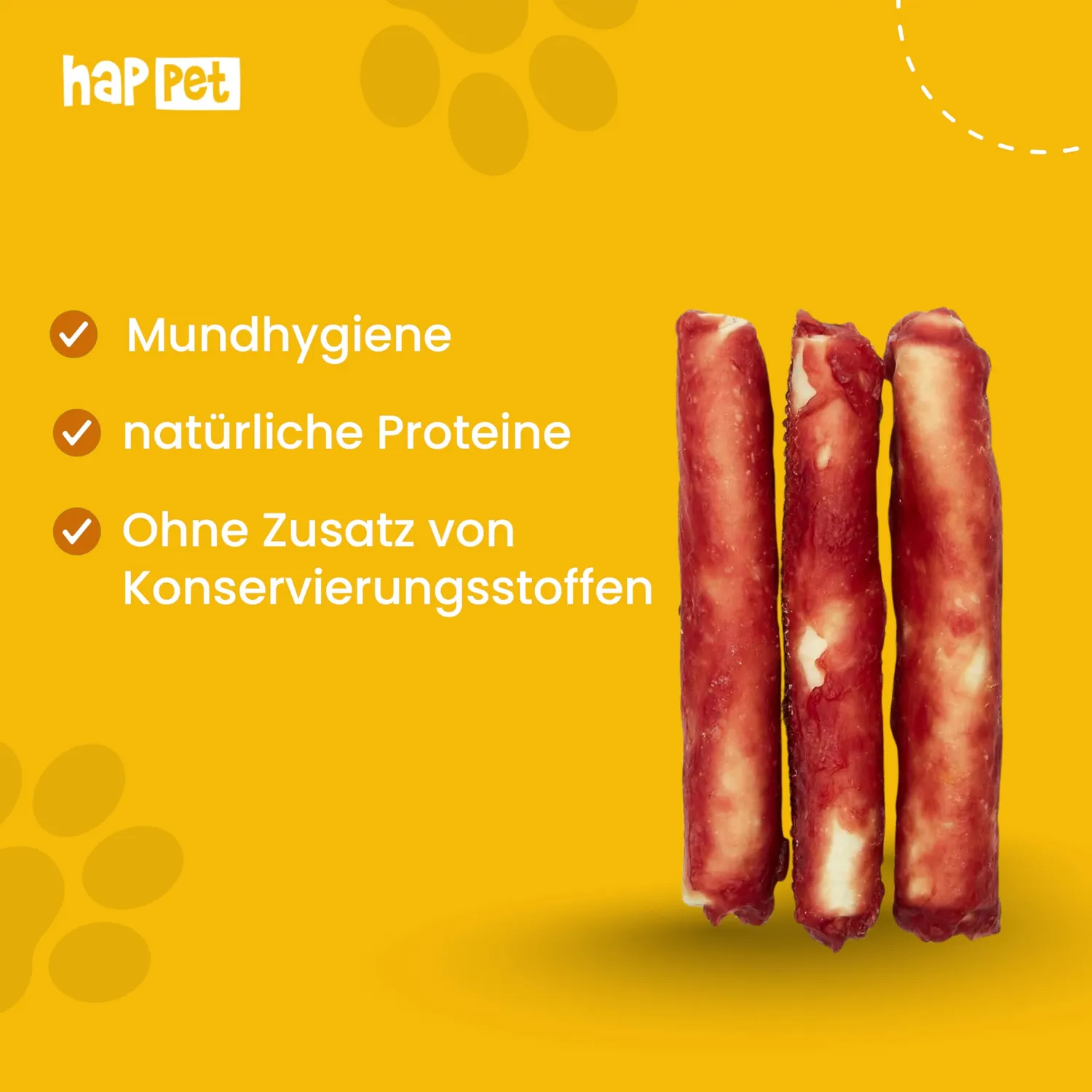 Happet Kollagen-Rollen Ente Hundesnack 3 Stück proteinreich