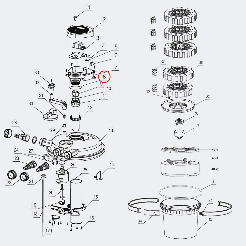 SunSun CPF Ersatzteil O-Ring Fixierung Druckteichfilter