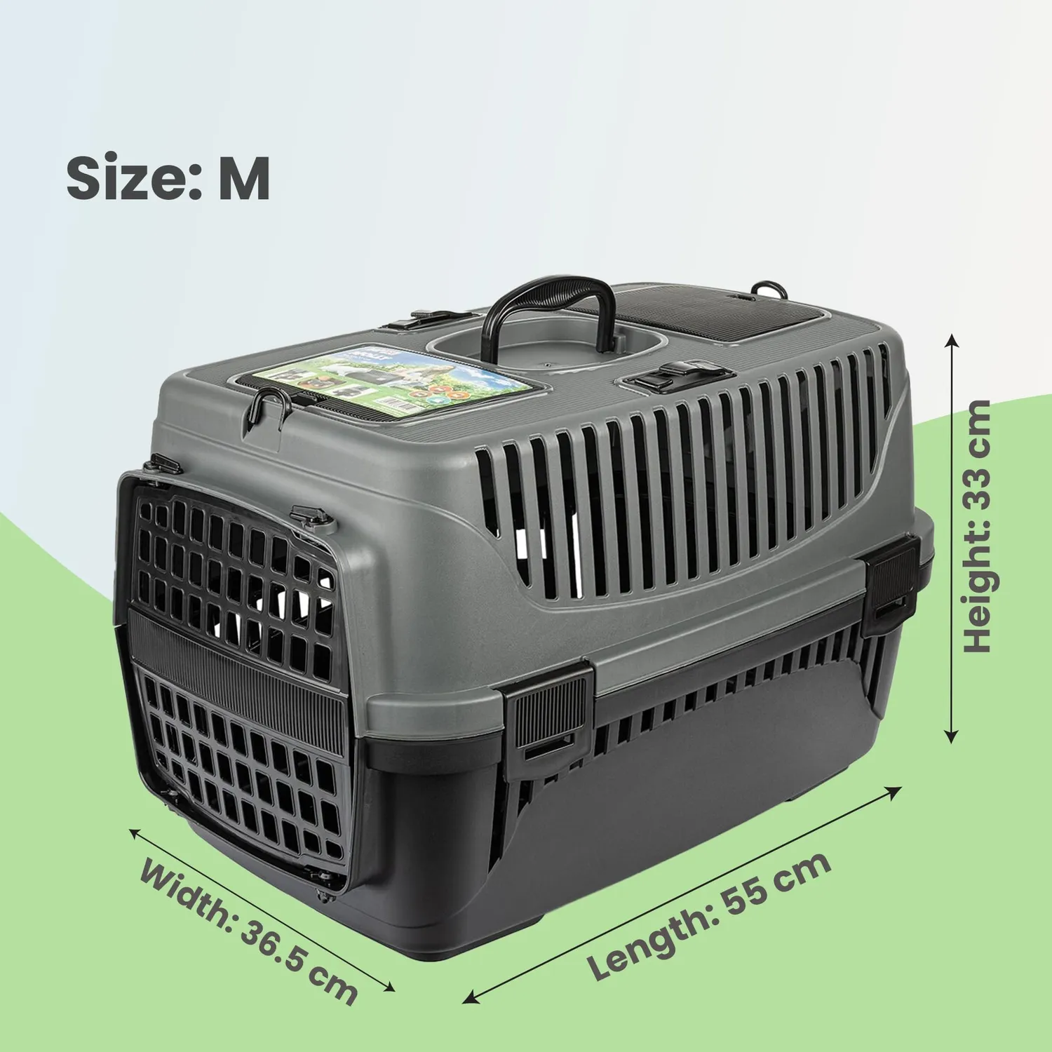Happet Molly M Hundetransportbox Grau-Schwarz 55 cm