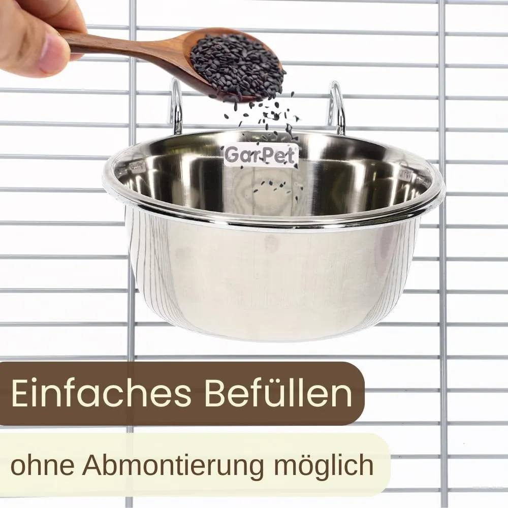Happet Edelstahlnapf Hängenapf 0,6L Halterung