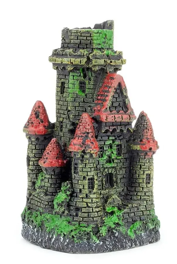 Happet Schloss Deko 8 cm Aquarium rote Dächer