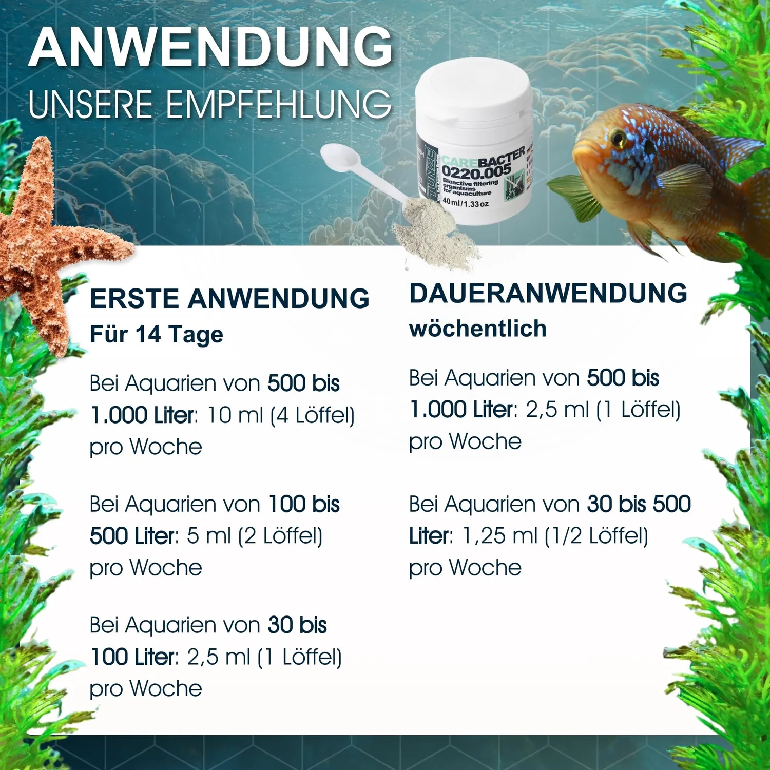 TUNZE Care Bacter Filtersubstrat 40ml Algenpflege