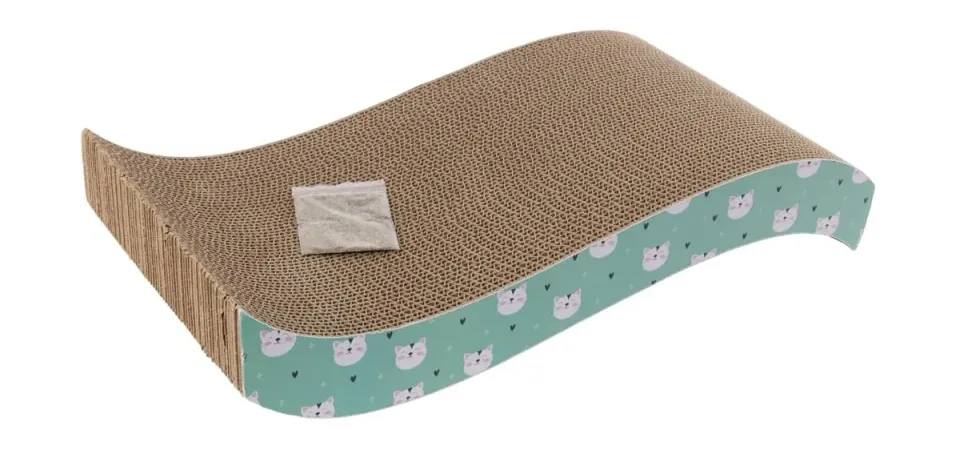 Happet Tiger Kratzpappe Katze 43x21x5 cm Minze