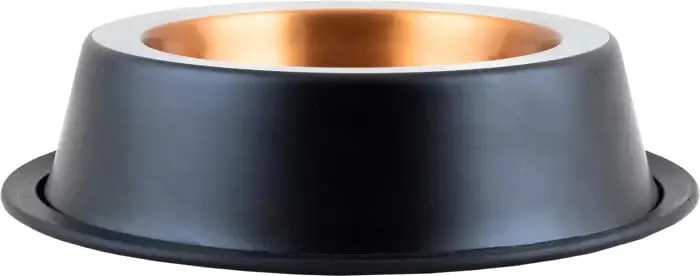 Happet Deluxe Hundenapf 25cm 0,9L Schwarz-Kupfer Edelstahl