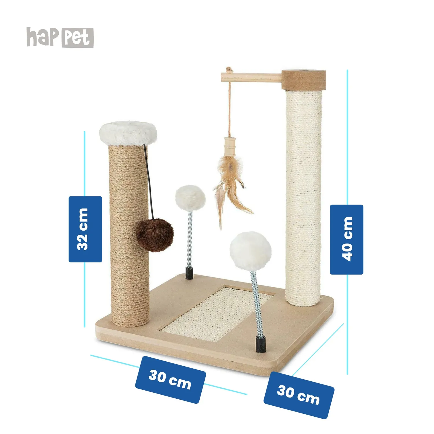 Happet Kratzer 40cm Sisal Jute Holz