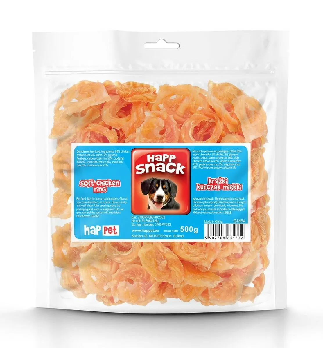 Happet Hähnchenfilet-Ringe Hundesnack 6 cm 500 g ohne Zusätze