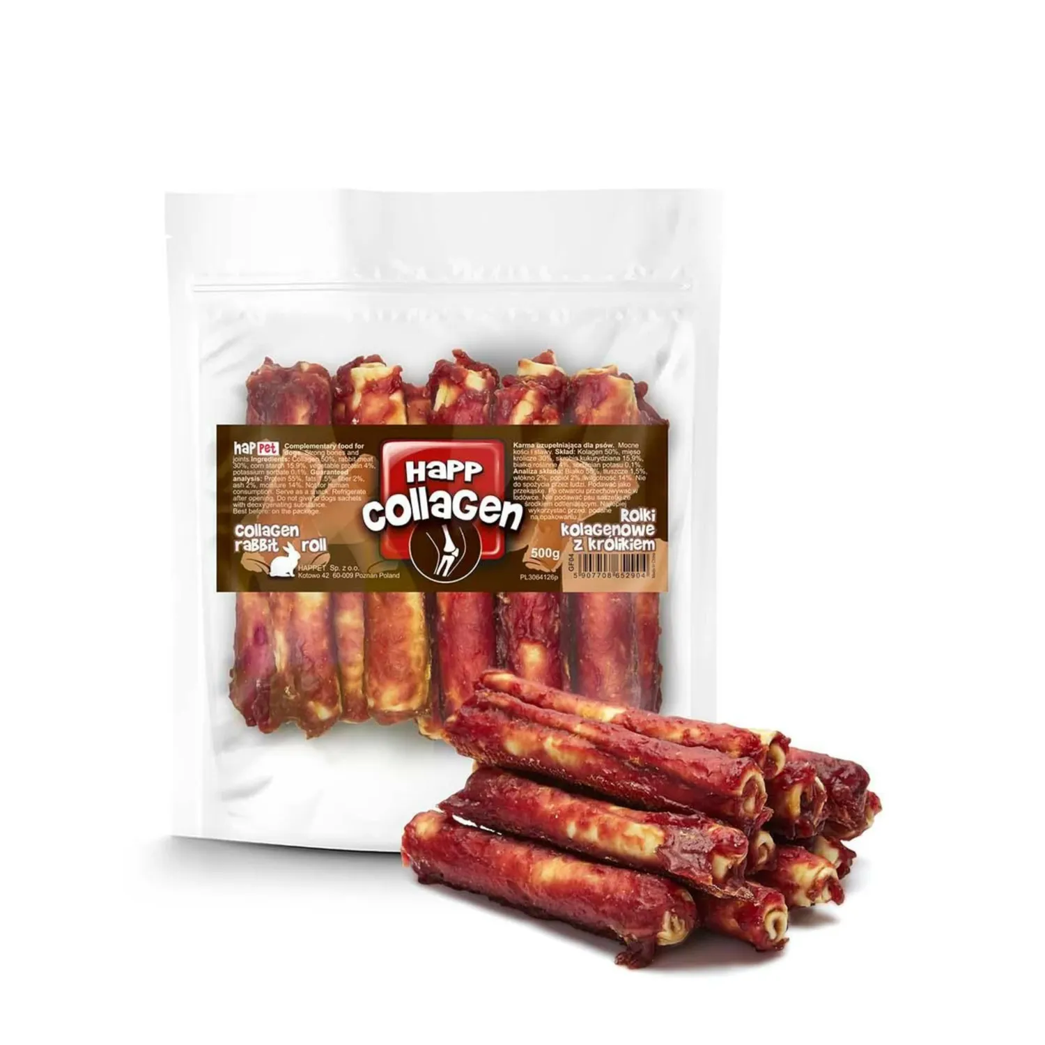 Happet Kollagen-Rollen Ente Hundesnack 3 Stück proteinreich