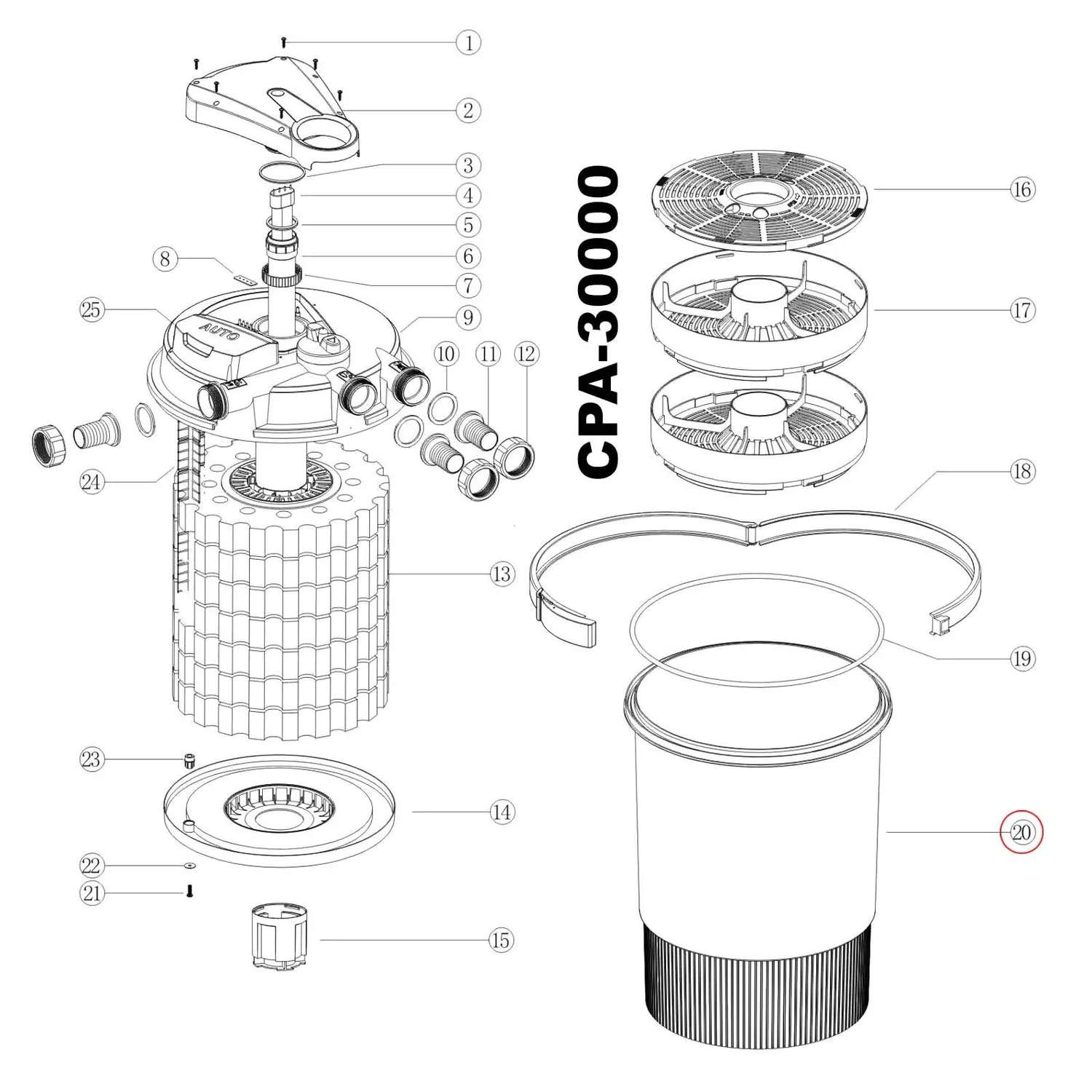 SunSun CPF-30000 Filterbehälter Druckteichfilter