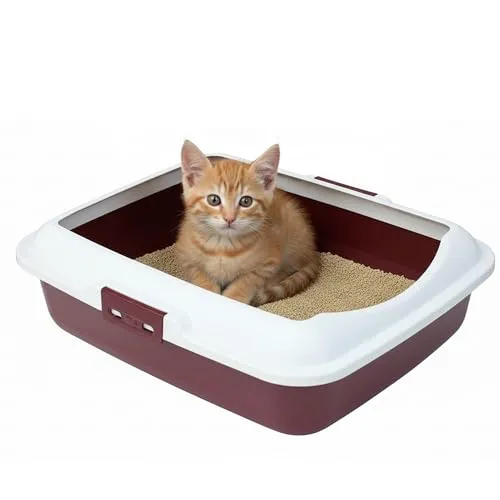 Happet Kitty Katzenklo offen rot 50x40x16 cm Streuschutz