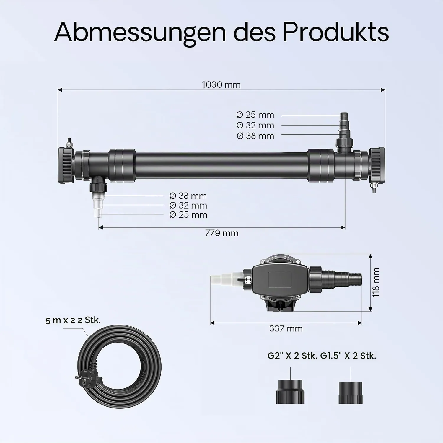SunSun CBF-350C Teichfilter Set 90000L 10000l/h 72W UVC-Klärer