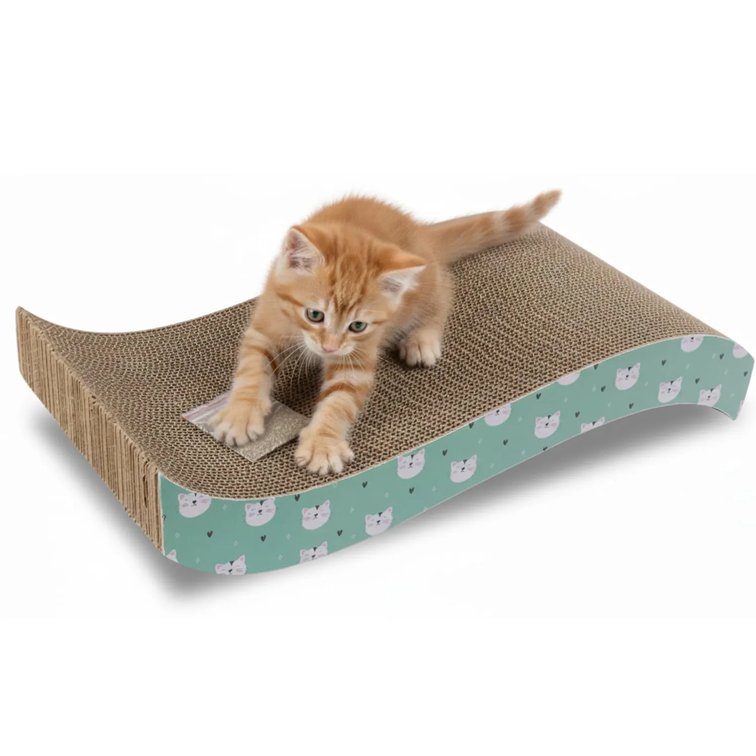 Happet Tiger Kratzpappe Katze 43x21x5 cm Minze