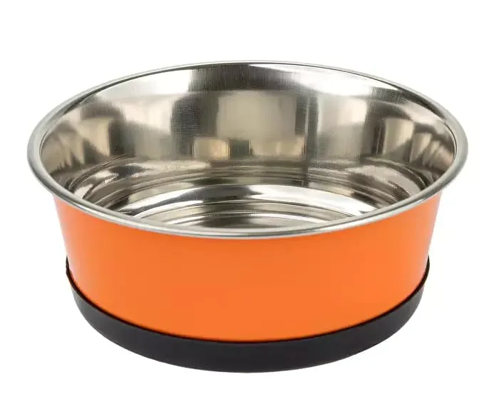 Happet Antirutsch Hundenapf 21cm 1,6L Metallic Orange Edelstahl