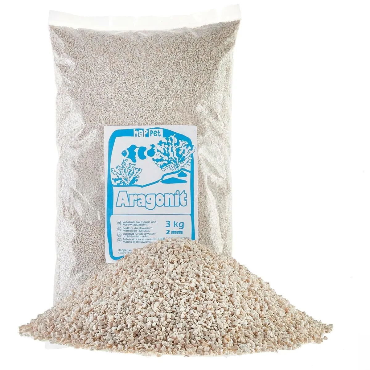 Happet Aragonit 1 mm Aquariensand 3 kg pH-stabilisierend