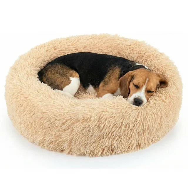 Happet Donut Hundebett 60 cm Beige waschbar