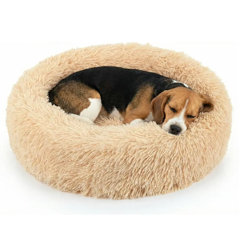 Happet Donut Hundebett 60 cm Beige waschbar