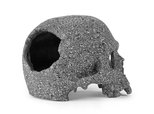 Happet Graphitschädel Terrarium-Deko 15 cm Harz Höhle