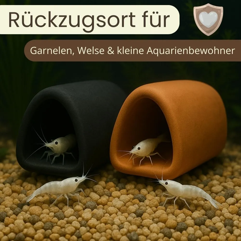 Happet Welsröhre Aquarium Höhle schwarz Ton geschlossen