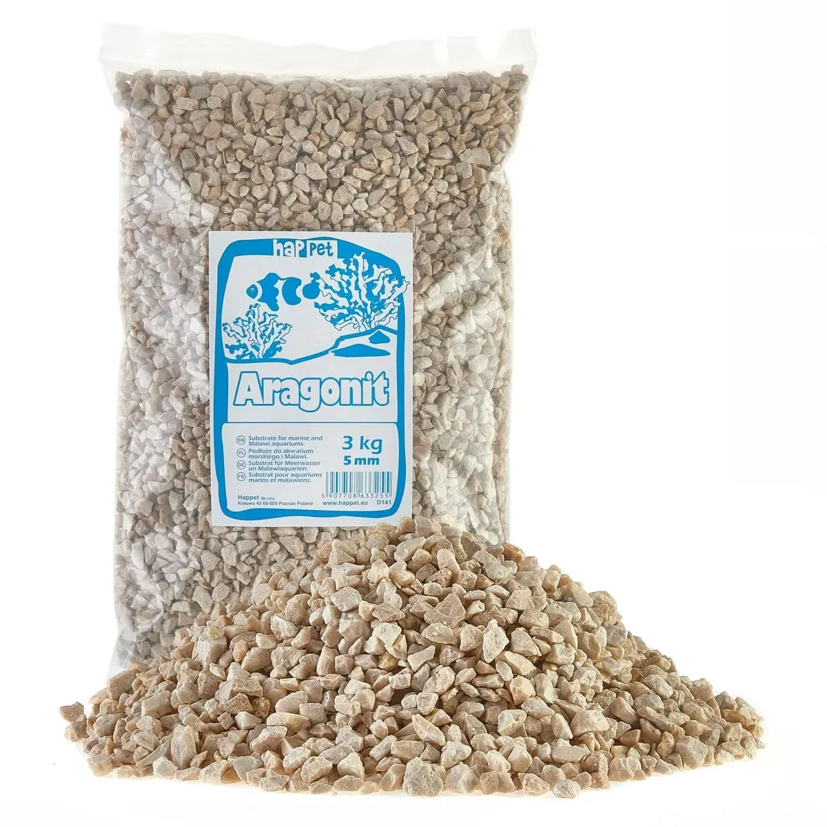 Happet Aragonit 1 mm Aquariensand 3 kg pH-stabilisierend