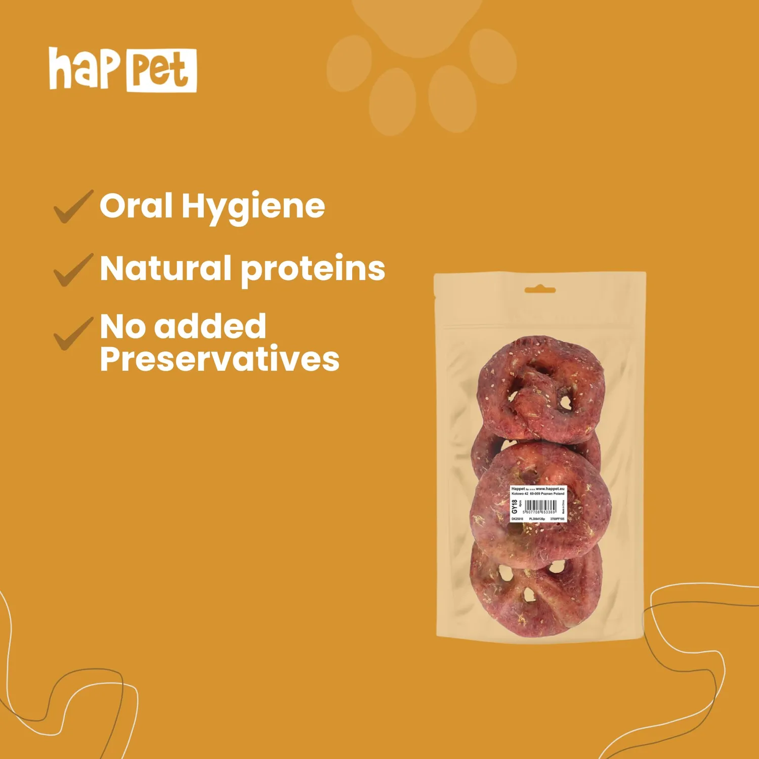 Happet Bakery Lamm Brezel Hundesnack 4 Stück getreidefrei