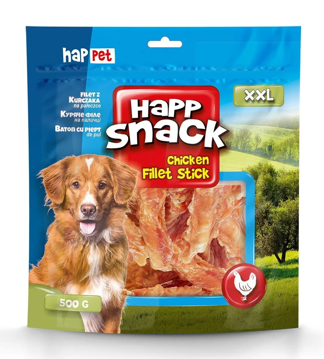 Happet Hähnchenfilet Rinderhaut-Sticks Hundesnack 500 g