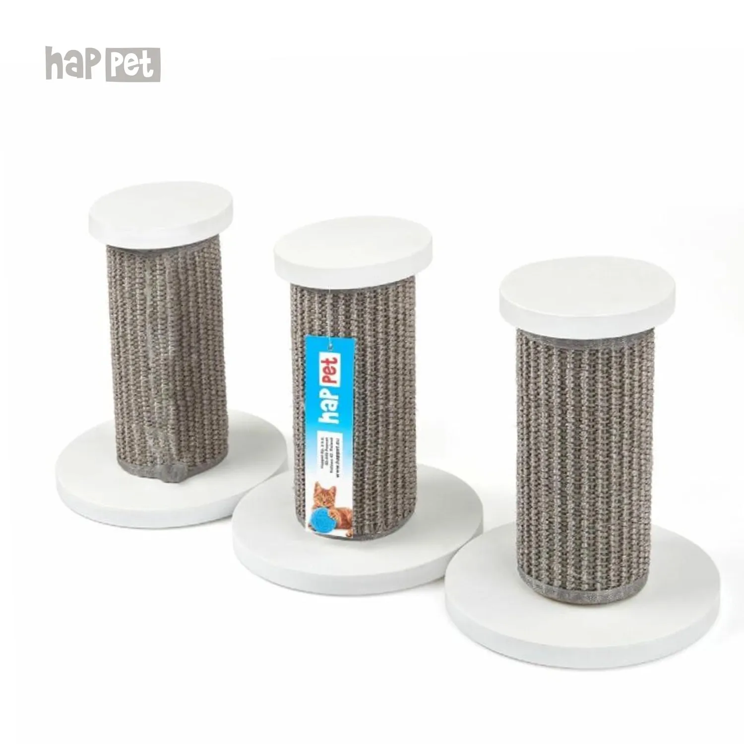 Happet Wandstufen Katze 3-tlg 18x22 cm grau Sisal