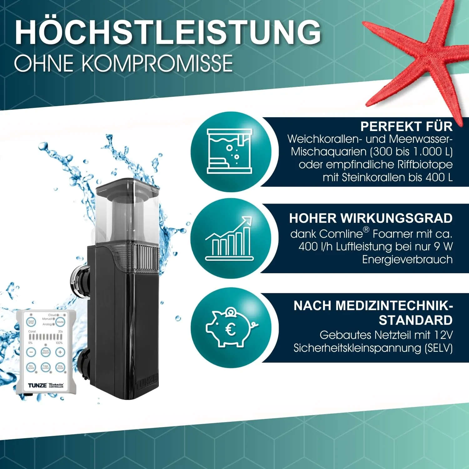 TUNZE Comline DOC Skimmer 9012 DC Eiweißabschäumer 1200L