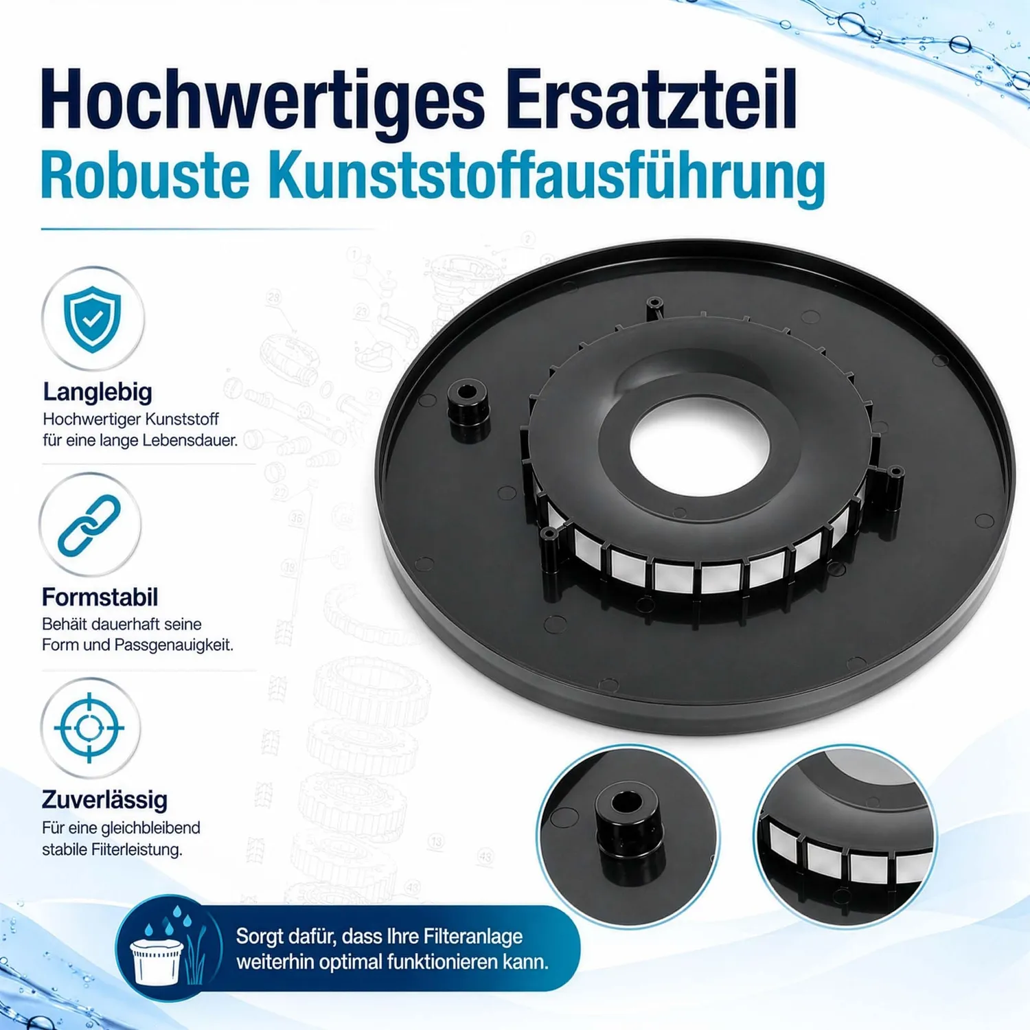 SunSun CPF-15000 Justierplatte Ø294mm Druckfilter Ersatzteil