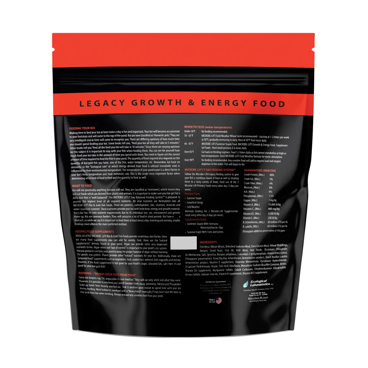 Microbe-Lift Legacy Growth & Energy Food Fischfutter Wachstum