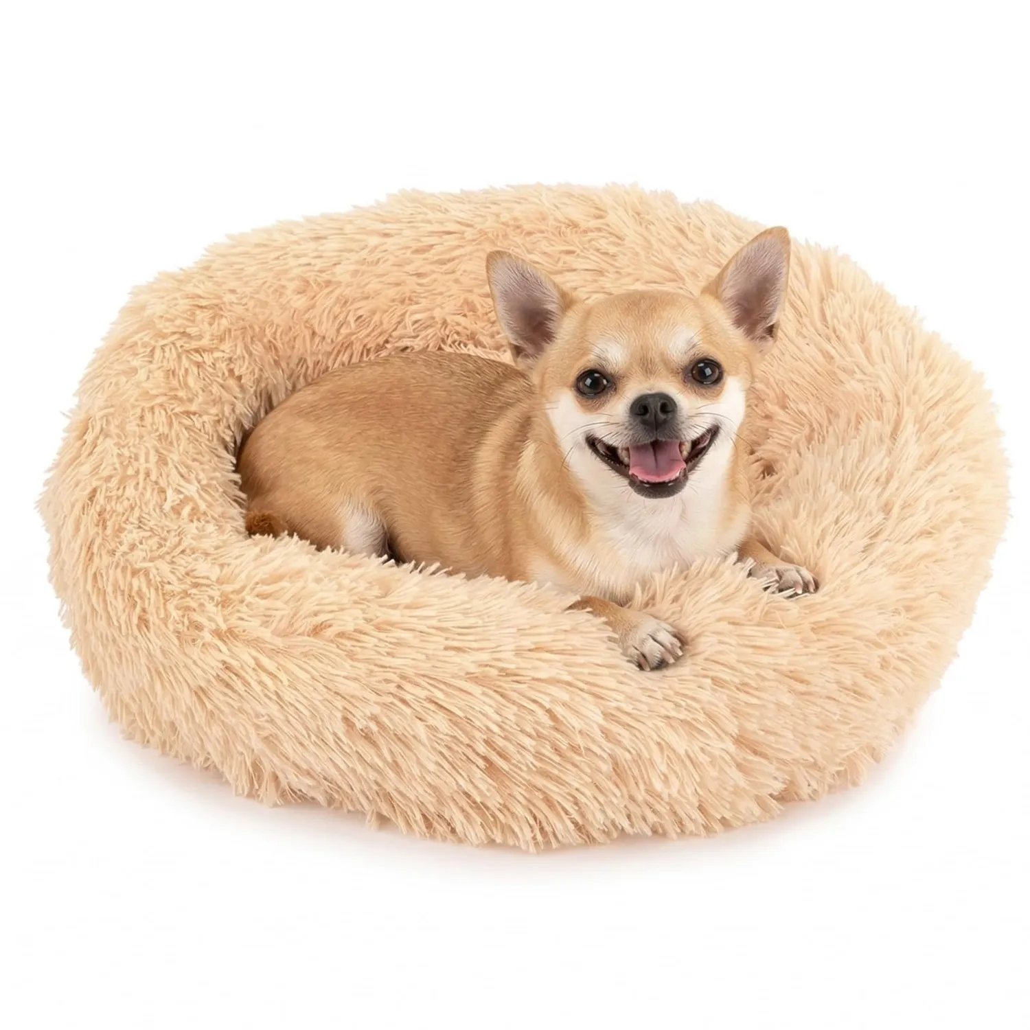 Happet Donut Hundebett 60 cm Beige waschbar