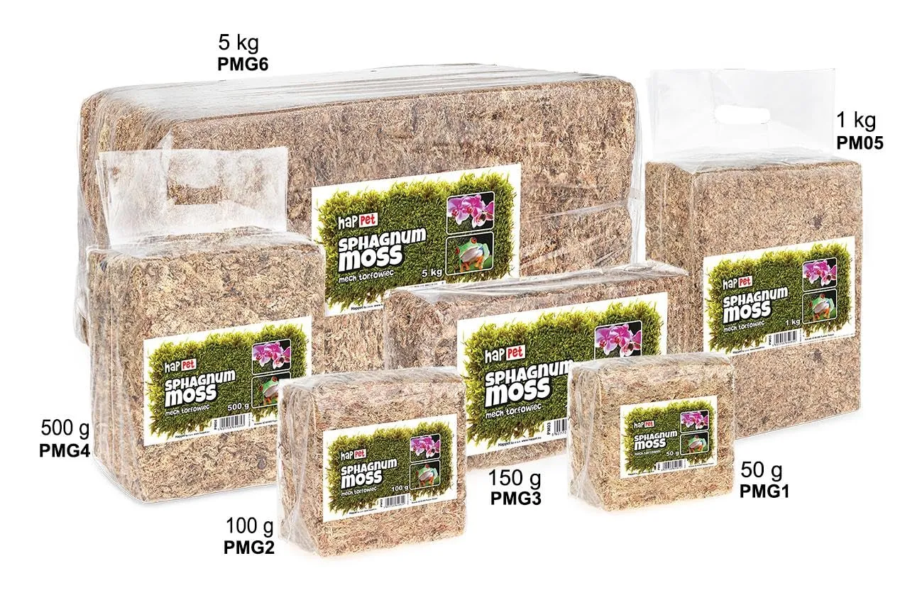 Happet Sphagnum Moos 1 kg Terrariumsubstrat feuchtigkeitsspeichernd